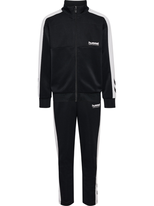hmlJR COLORBLOCK TRACKSUIT, BLACK, packshot