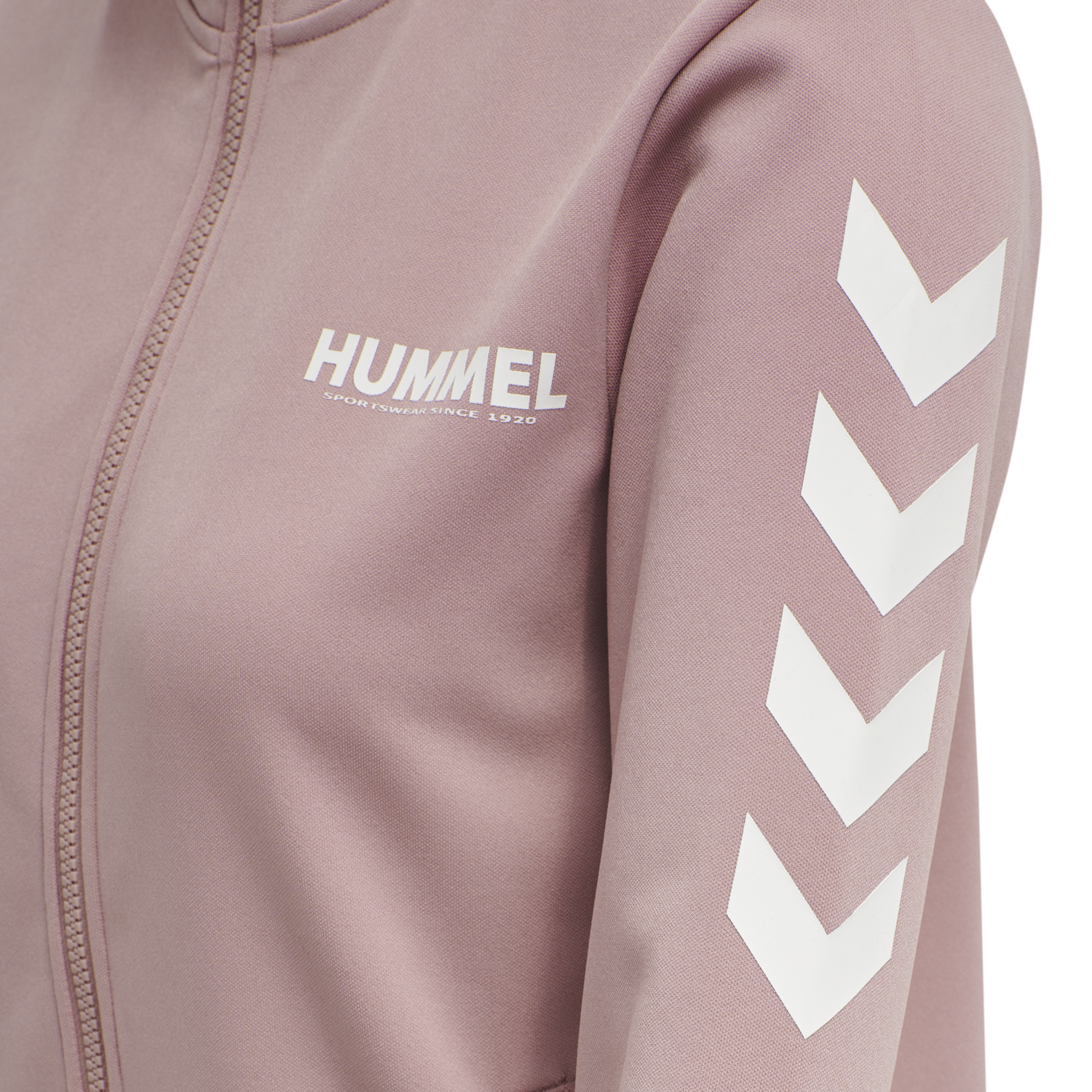 hmlLEGACY POLY WOMAN ZIP JACKET, WOODROSE, packshot