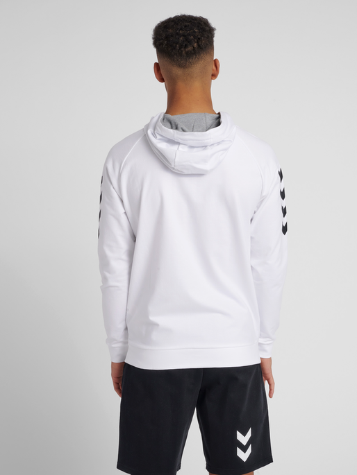 HUMMEL GO COTTON ZIP HOODIE, WHITE, model