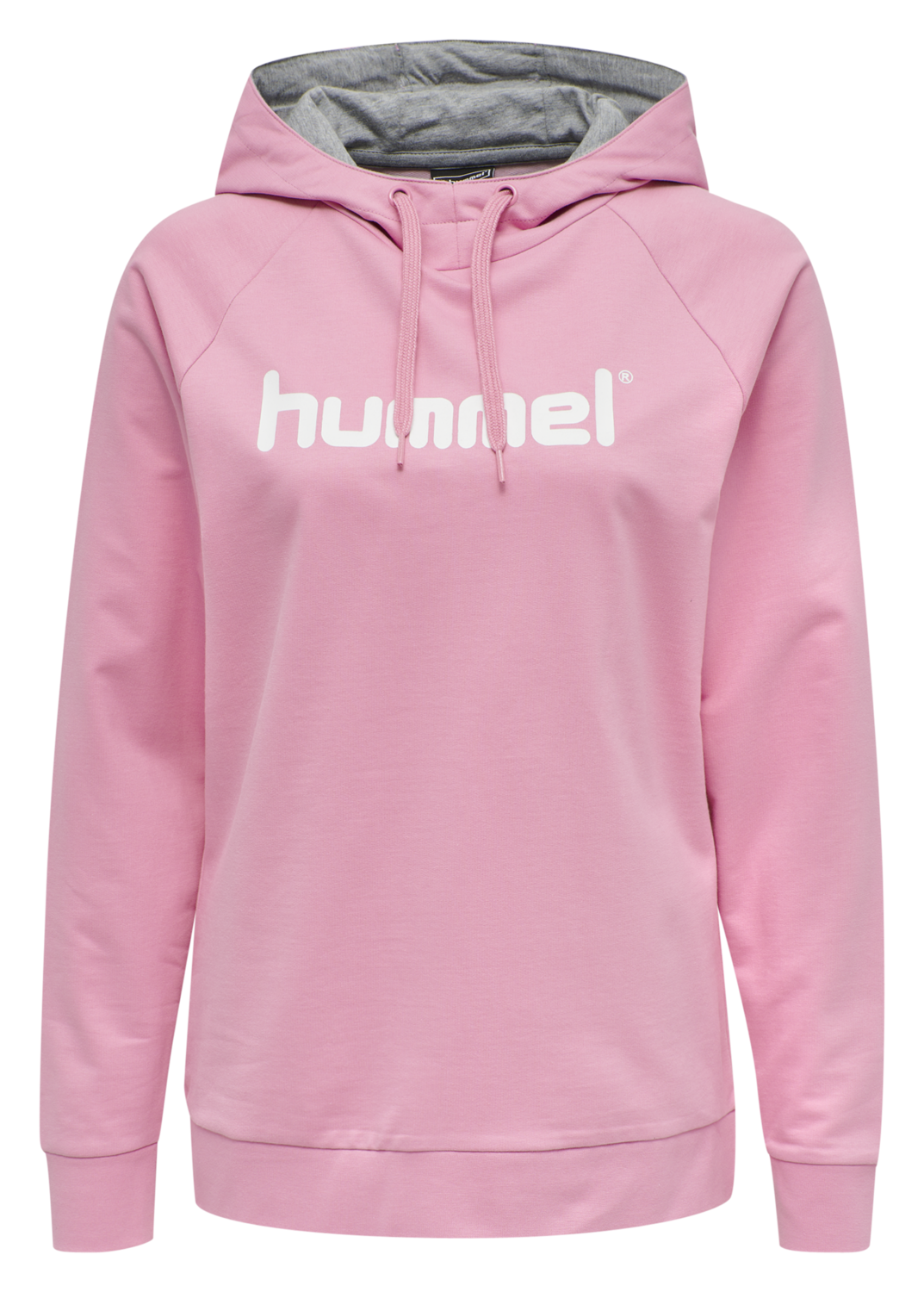HUMMEL GO COTTON LOGO HOODIE WOMAN, COTTON CANDY, packshot