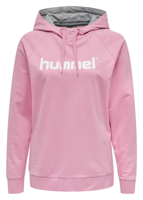 HUMMEL GO COTTON LOGO HOODIE WOMAN, COTTON CANDY, packshot