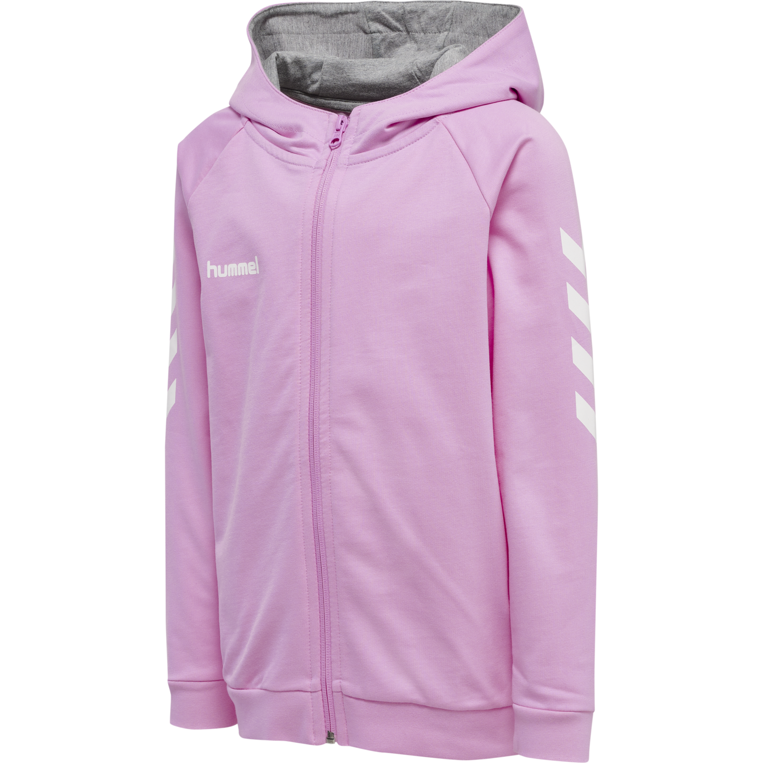 HUMMEL GO KIDS COTTON ZIP HOODIE, ORCHID, packshot
