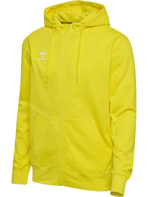hmlGO 2.0 ZIP HOODIE, BLAZING YELLOW, packshot