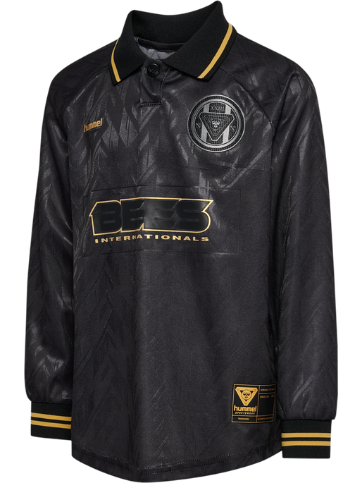 hmlJR LOOSE BAY SOCCER JERSEY L/S, BLACK, packshot