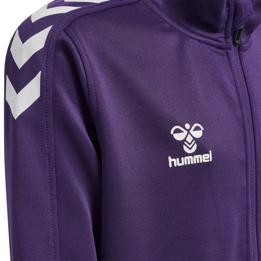 hmlCORE XK POLY ZIP SWEAT KIDS, ACAI/WHITE, packshot