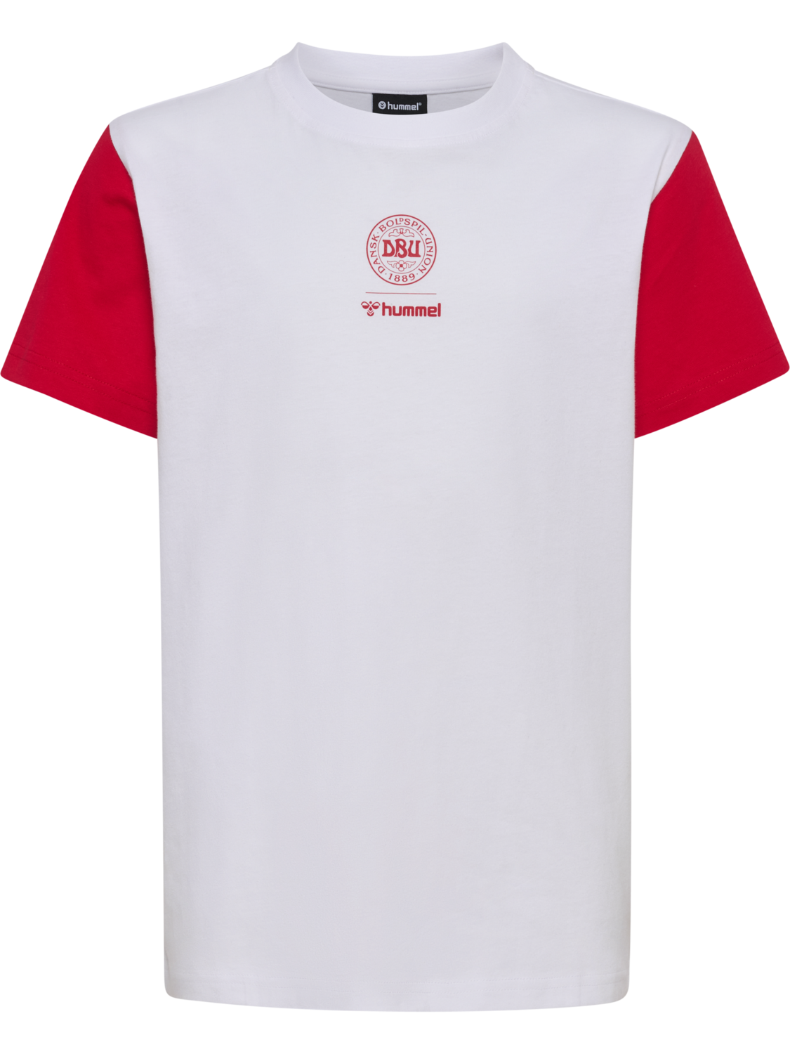 DBU 26 FAN RED-WHITE TEE SS KIDS, WHITE/TANGO RED, packshot