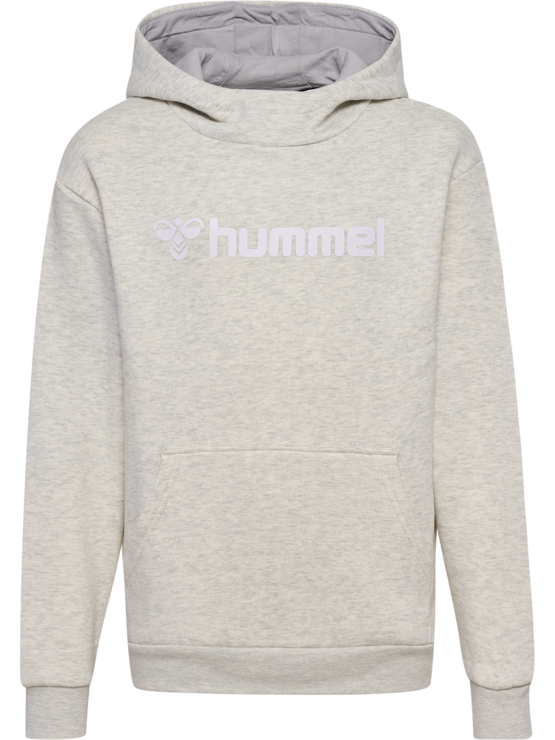 hmlMOVER COTTON HOODIE KIDS, EGRET MELANGE, packshot