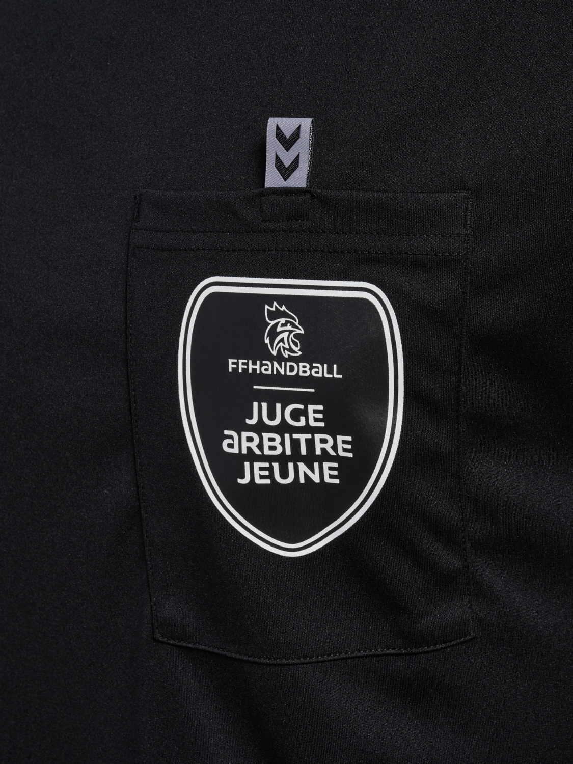 FFHB REFEREE YOUTH JERSEY S/S, BLACK WO SPONSOR, packshot
