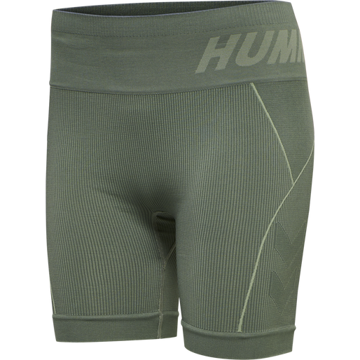 hmlTE CHRISTEL SEAMLESS SHORTS, LILY PAD/ LAUREL WREATH MELANGE, packshot