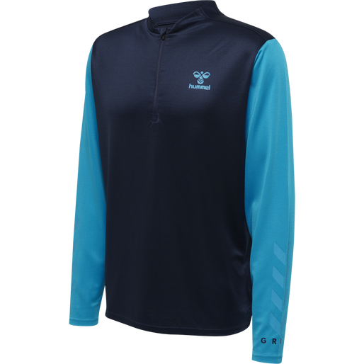 hmlONGRID 1/2 ZIP POLY SWEAT, MARINE/ATOMIC BLUE hmlONGRID 1/2 ZIP POLY SWEAT, MARINE/ATOMIC BLUE, packshot