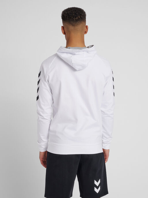 HMLGO COTTON HOODIE, WHITE, model