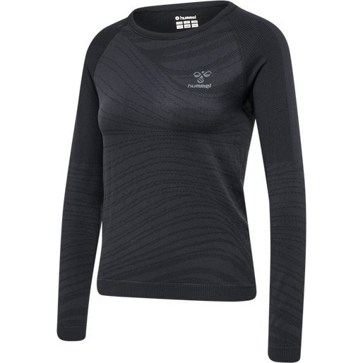 hmlONGRID SEAMLESS L/S WO, JET BLACK, packshot