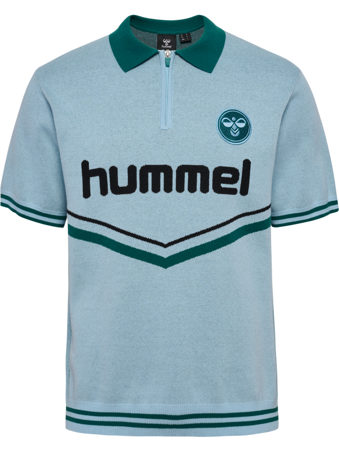 Knit Half-Zip Polo Shirt, LIGHT BLUE, packshot