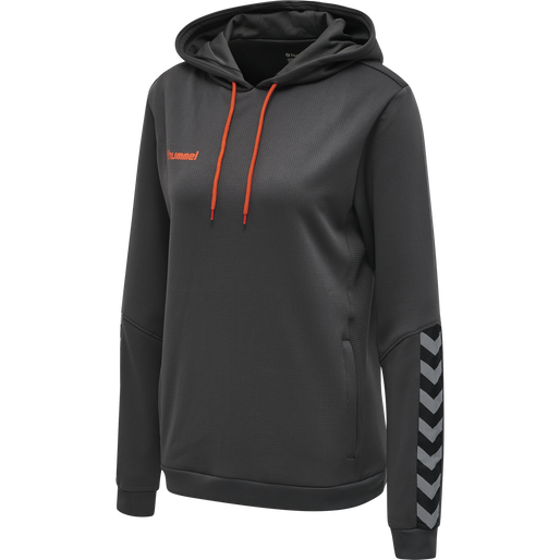 hmlAUTHENTIC POLY HOODIE WOMAN, ASPHALT hmlAUTHENTIC POLY HOODIE WOMAN, ASPHALT, packshot