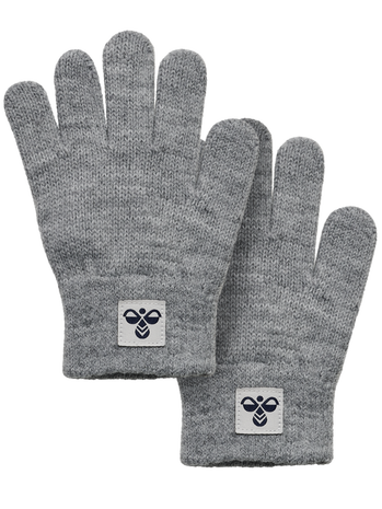 hmlJR KNIT GLOVES 2-PACK, GREY MELANGE