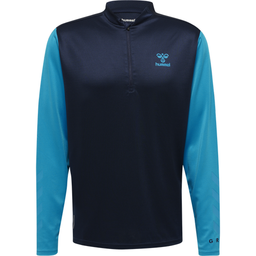 hmlONGRID 1/2 ZIP POLY SWEAT, MARINE/ATOMIC BLUE hmlONGRID 1/2 ZIP POLY SWEAT, MARINE/ATOMIC BLUE, packshot