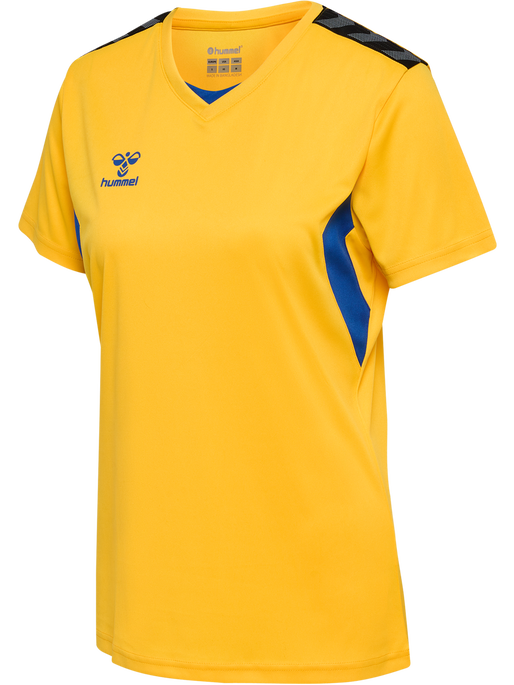 hmlAUTHENTIC PL JERSEY S/S WOMAN, SPORTS YELLOW/TRUE BLUE, packshot