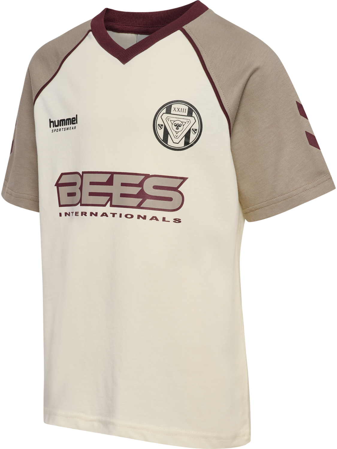 hmlJR REG V-NECK BEES T-SHIRT S/S, TOFU, packshot