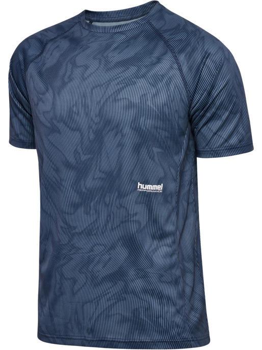 hmlPULSE AOP WORKOUT SHORTS SET, BLUE MIRAGE/DRESS BLUE, packshot