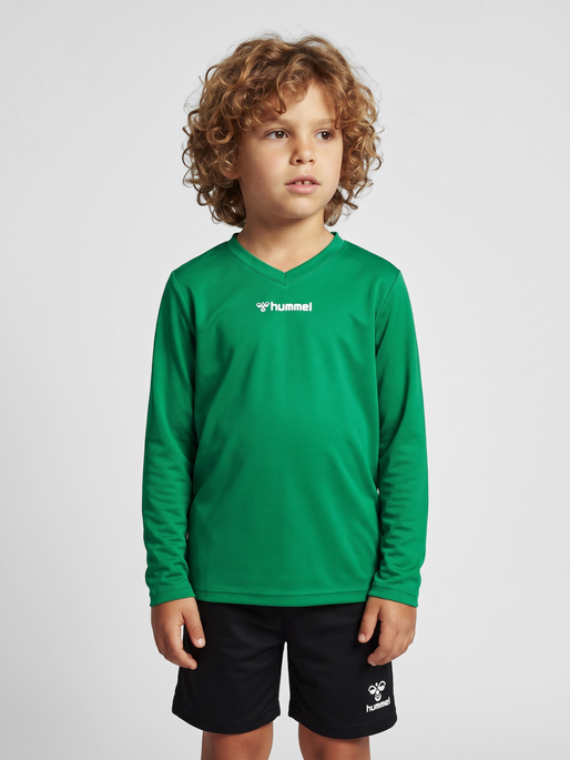 hmlBL ESSENTIAL TEE L/S KIDS, JELLY BEAN, model