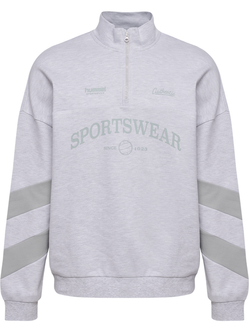 hmlOVERSIZED HALFZIP SW, LIGHT GREY MELANGE hmlOVERSIZED HALFZIP SW, LIGHT GREY MELANGE, packshot