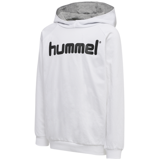 HUMMEL GO KIDS COTTON LOGO HOODIE, WHITE, packshot