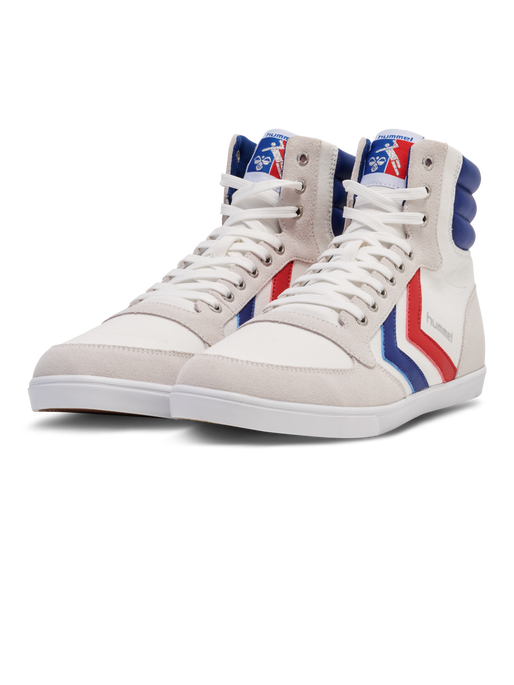 HUMMEL SLIMMER STADIL HIGH, WHITE/BLUE/RED/GUM, packshot