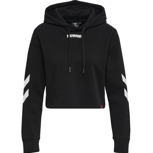 hmlLEGACY WOMAN CROPPED HOODIE, BLACK, packshot