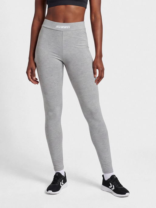 hmlELEMENTAL COTTON HW TIGHTS, GREY MELANGE, model