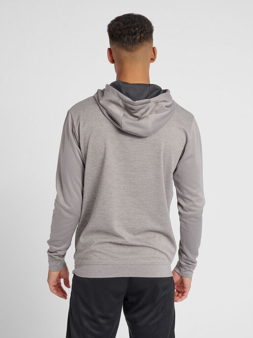 hmlAUTHENTIC POLY HOODIE, GREY MELANGE, model