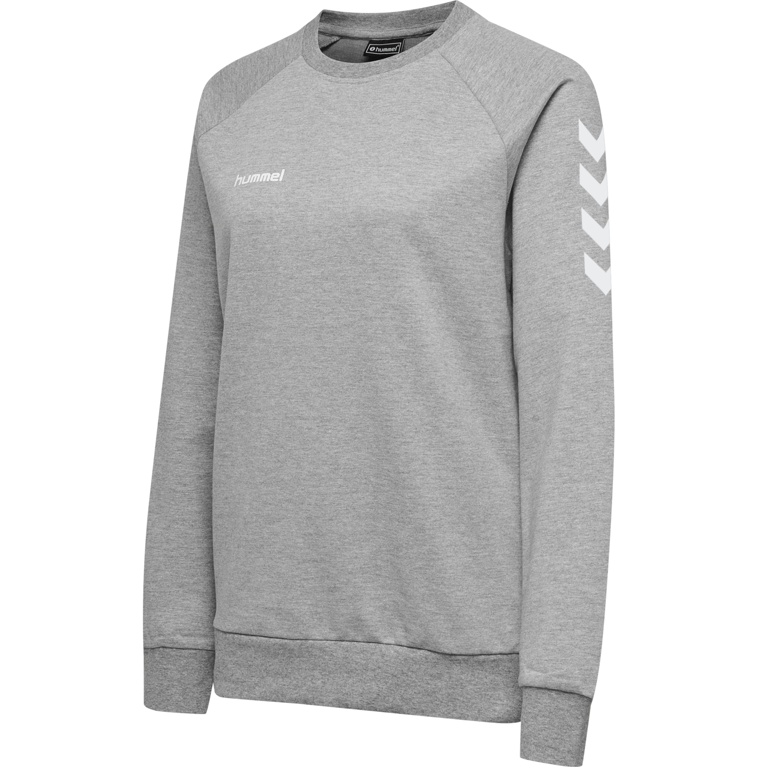HUMMEL GO COTTON SWEATSHIRT WOMAN, GREY MELANGE, packshot