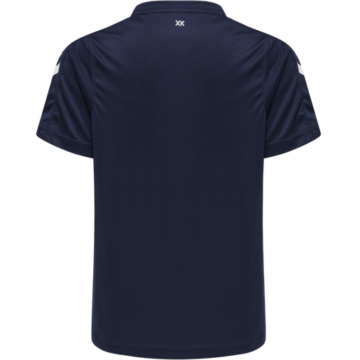 hmlCORE XK STRIPED JERSEY S/S KIDS, MARINE/WHITE, packshot