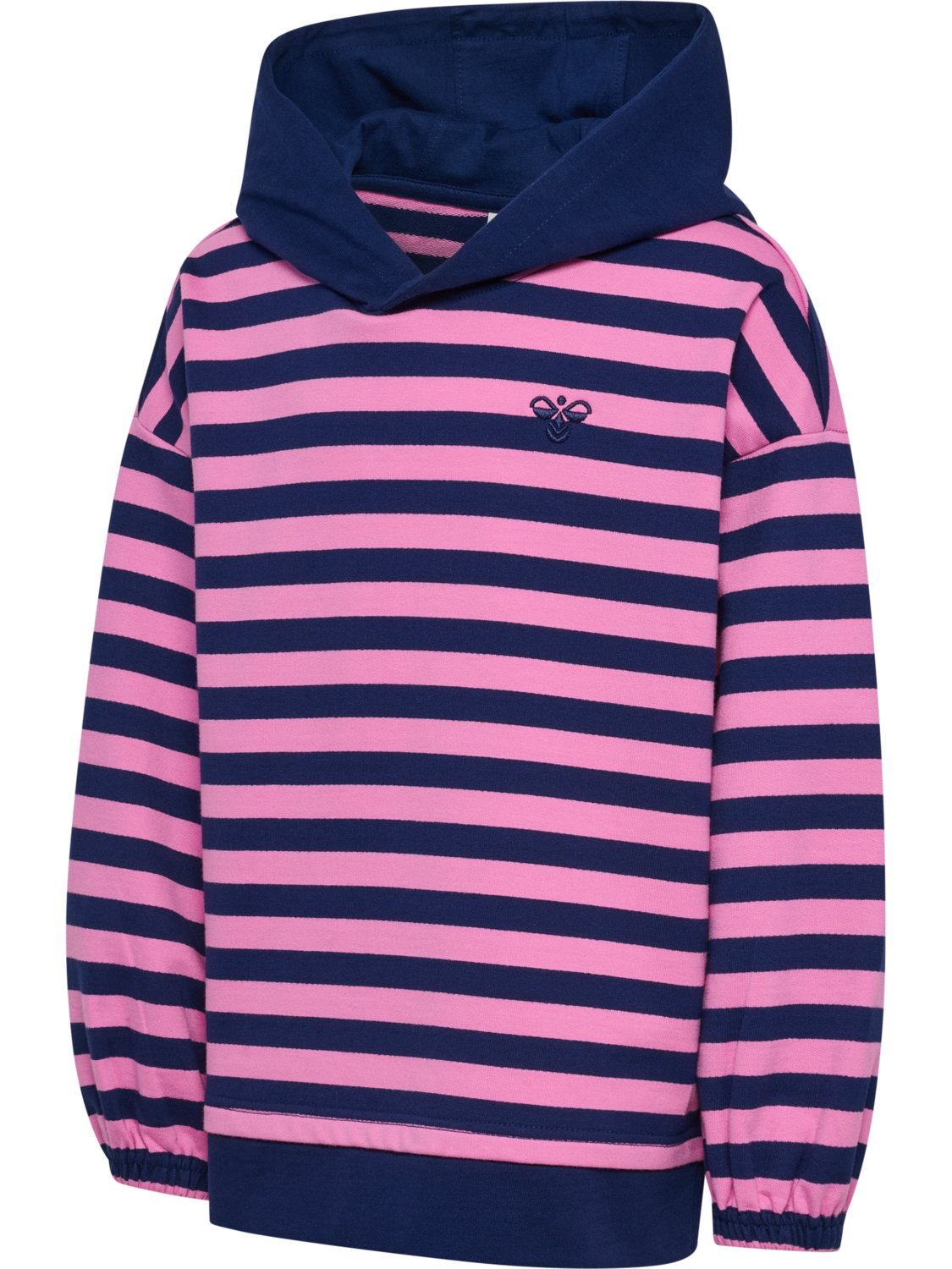 hmlJR CONELLY BOXY CONTRAST HOODIE, MEDIEVAL BLUE, packshot