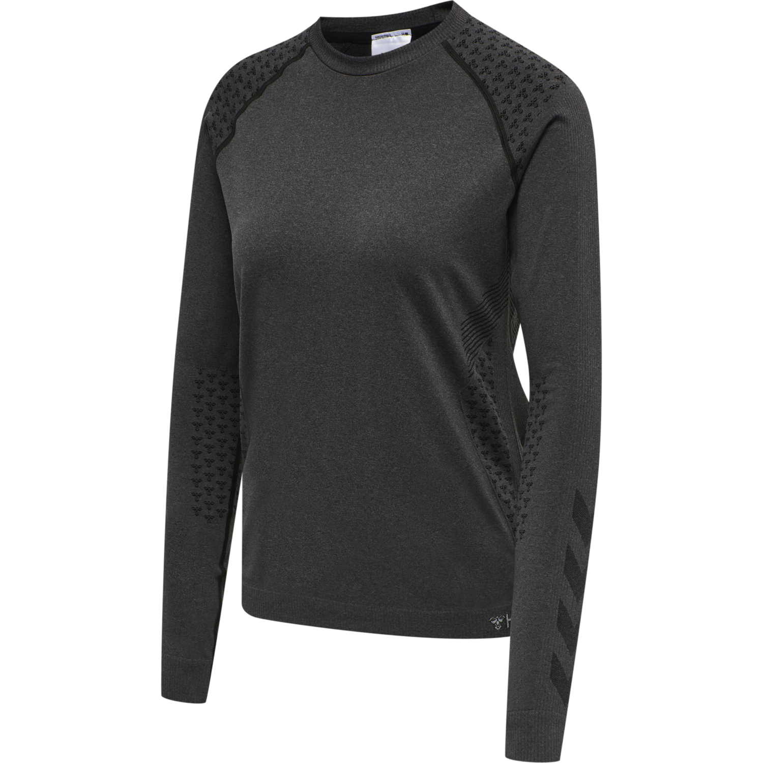hmlCI SEAMLESS T-SHIRT L/S, BLACK MELANGE, packshot