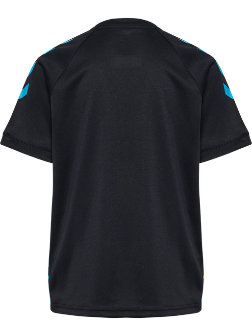 hmlGRAPHIC UNIVERSE JERSEY S/S KIDS, BLACK/NEON BLUE, packshot