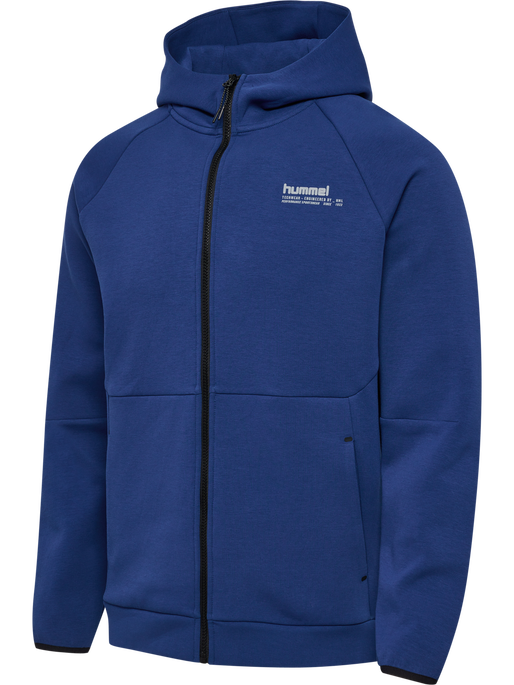 hmlTECH FLEECE REGULAR ZIP HOODIE, ESTATE BLUE, packshot