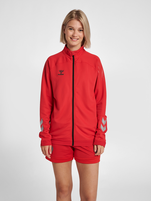 hummel LEAD WOMEN POLY ZIP JACKET TRUE RED hummelsport