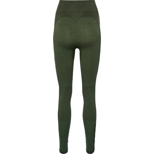 hmlCLEA SEAMLESS MID WAIST TIGHTS, CLIMBING IVY/BEETLE MELANGE, packshot