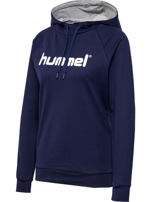 HMLGO COTTON LOGO HOODIE WOMAN, MARINE, packshot