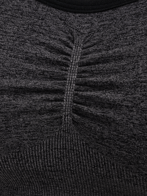 hmlCI SEAMLESS SCRUNCH SPORTS BRA, BLACK MELANGE hmlCI SEAMLESS SCRUNCH SPORTS BRA, BLACK MELANGE, packshot