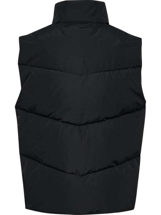 hmlJR PUFFER VEST, BLACK, packshot