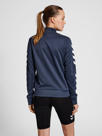 hmlLEGACY POLY WOMAN ZIP JACKET, BLUE NIGHTS, model