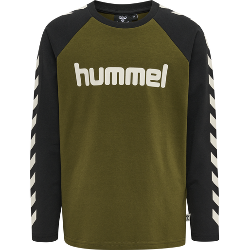 hmlBOYS T-SHIRT L/S, DARK OLIVE hmlBOYS T-SHIRT L/S, DARK OLIVE, packshot
