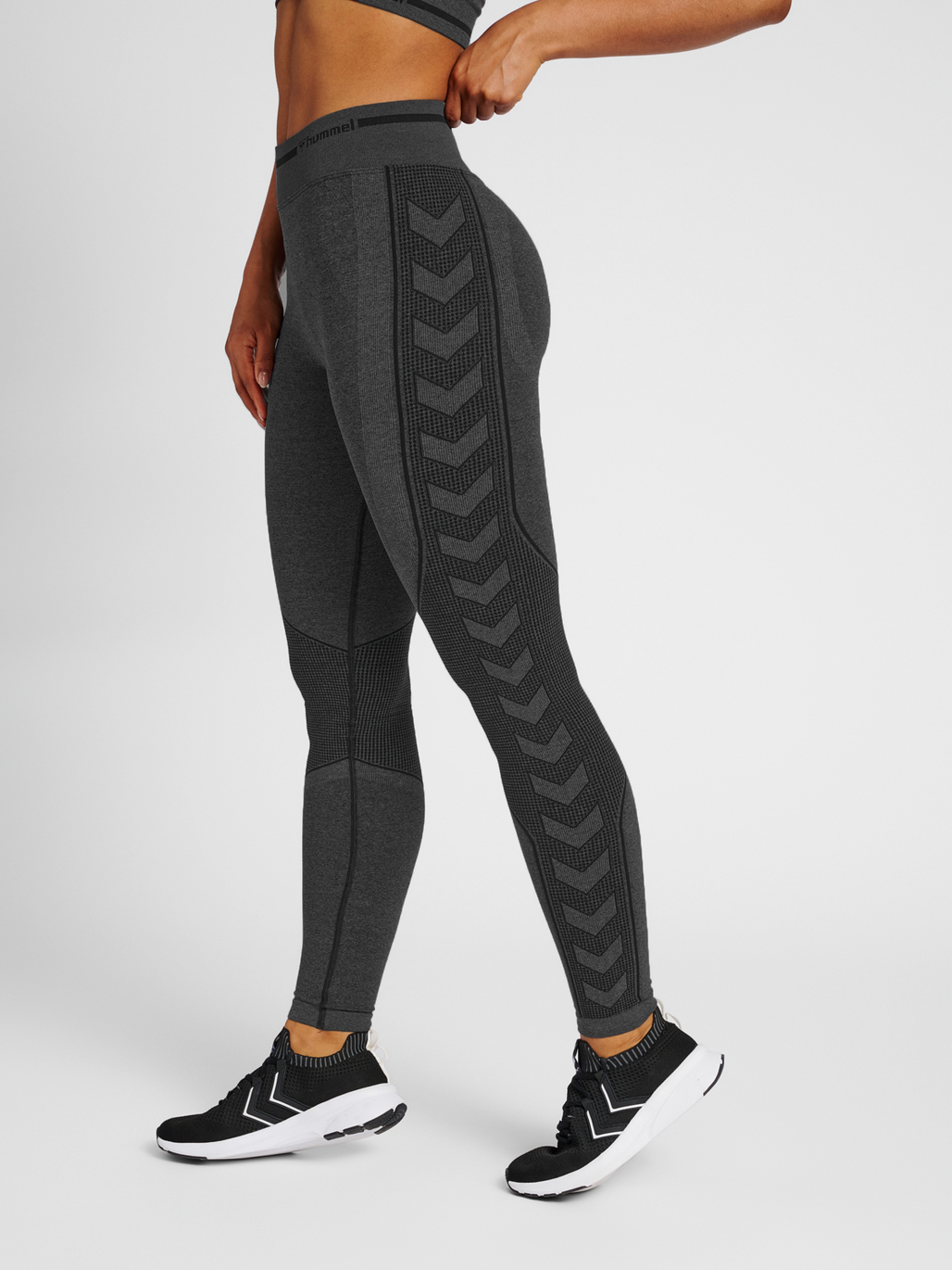 hummel MT LULU SEAMLESS SCRUNCH TIGHTS BLACK MELANGE hummelsport