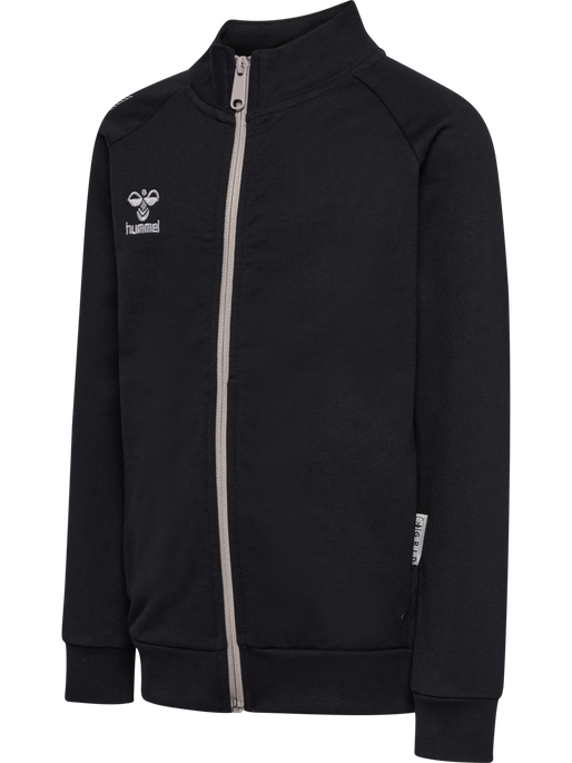 hmlMOVE GRID COTTON ZIP JACKET KIDS, BLACK, packshot