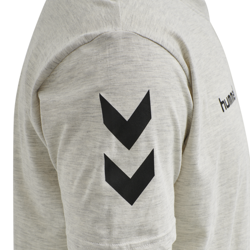 HMLGO COTTON T-SHIRT S/S, EGRET MELANGE HMLGO COTTON T-SHIRT S/S, EGRET MELANGE, packshot