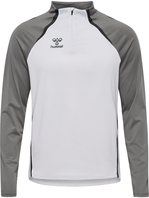 hmlLEAD 2.0 HALF ZIP, WHITE/STEEL GRAY, packshot