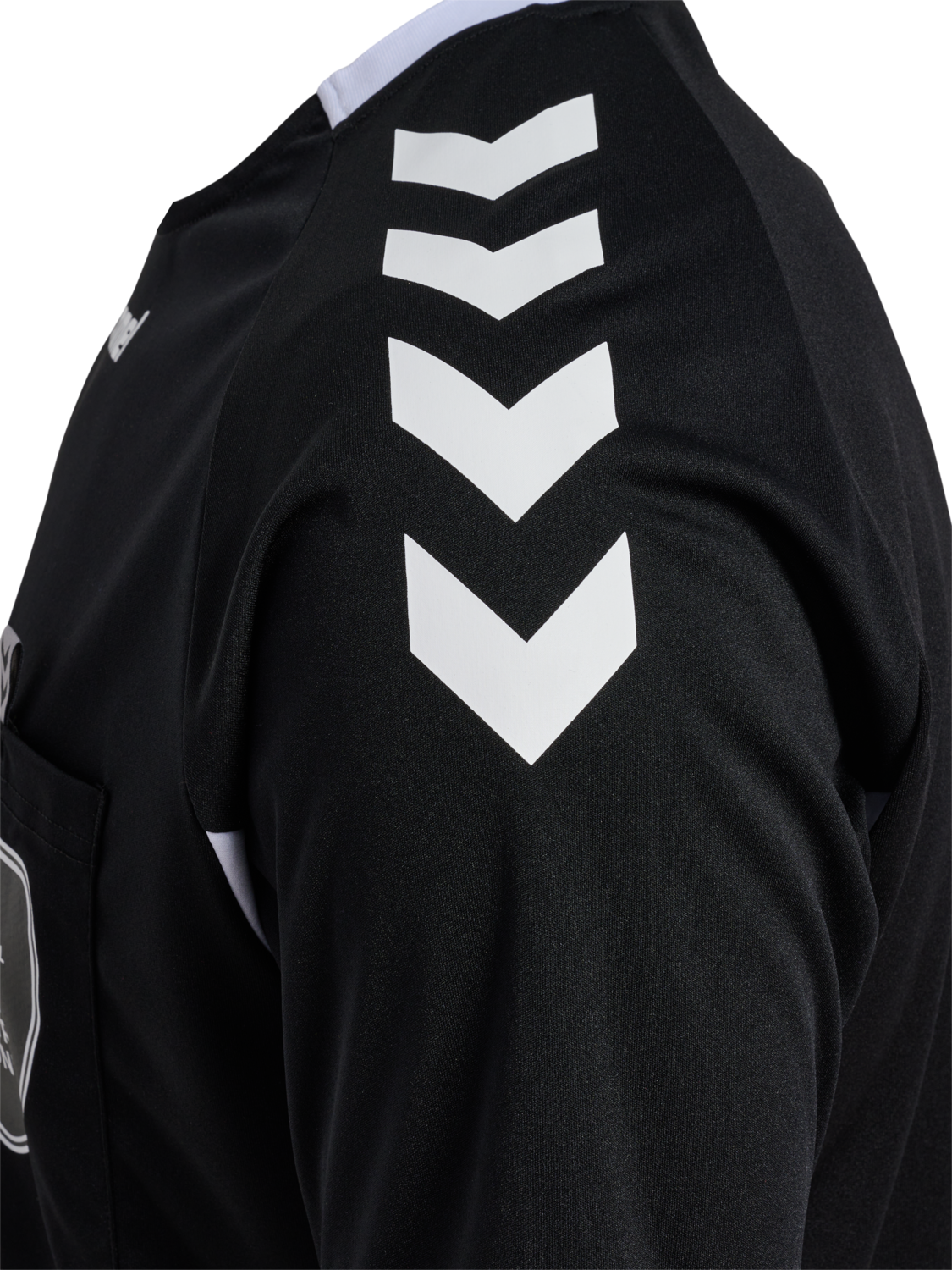 FFHB REFEREE YOUTH JERSEY S/S, BLACK WO SPONSOR, packshot