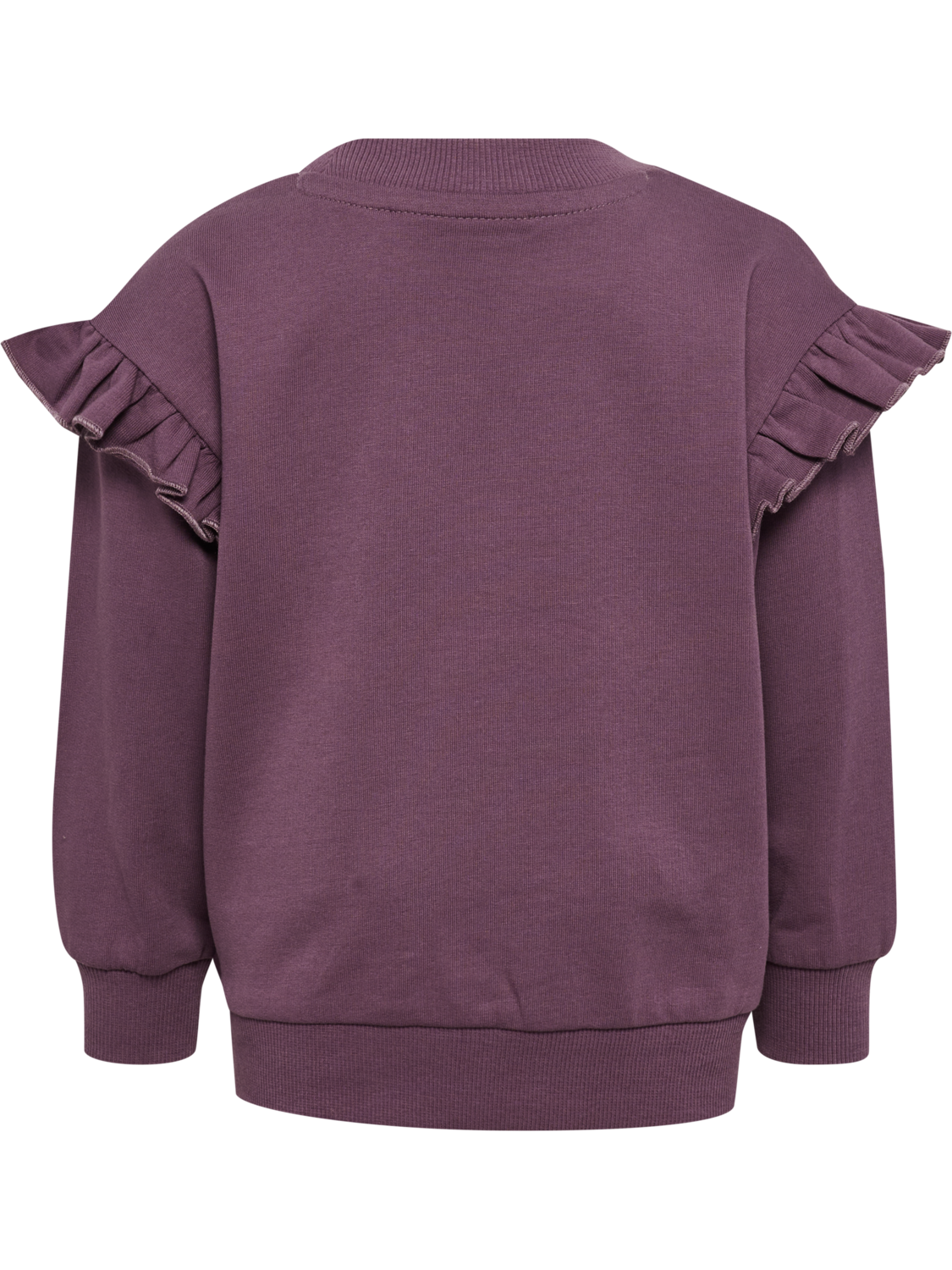 hmlMINI LOOSE FRILL SWEATSHIRT, BLACK PLUM, packshot