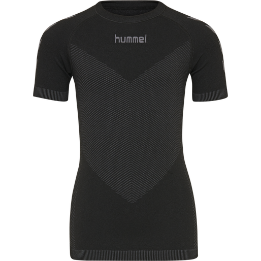 HUMMEL FIRST SEAMLESS JERSEY S/S K, BLACK, packshot